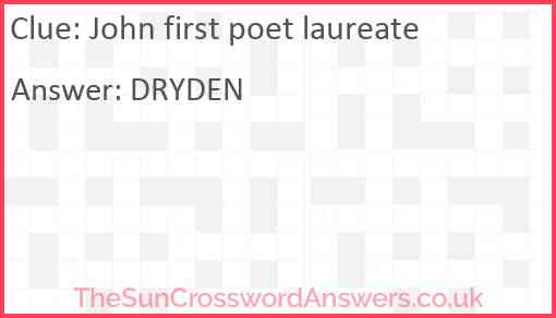 John first poet laureate Answer