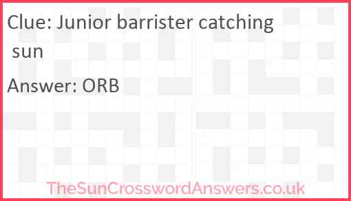 Junior barrister catching sun Answer