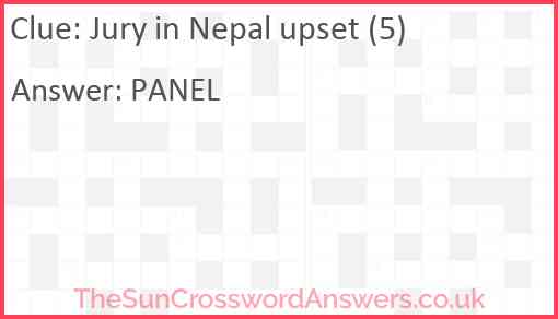 Jury in Nepal upset (5) Answer