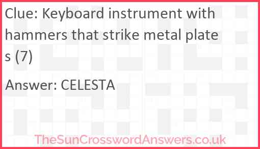 Keyboard instrument with hammers that strike metal plates (7) Answer