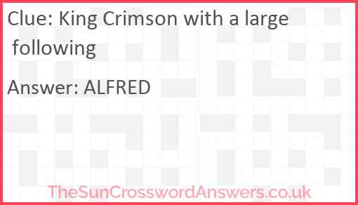 King Crimson with a large following Answer