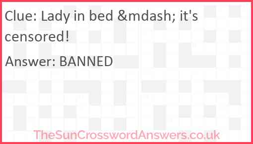 Lady in bed &mdash; it's censored! Answer