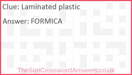 Laminated plastic Answer