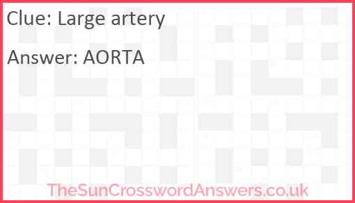 Large artery Answer