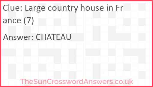 Large country house in France (7) Answer