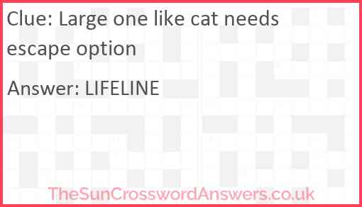 Large one like cat needs escape option Answer