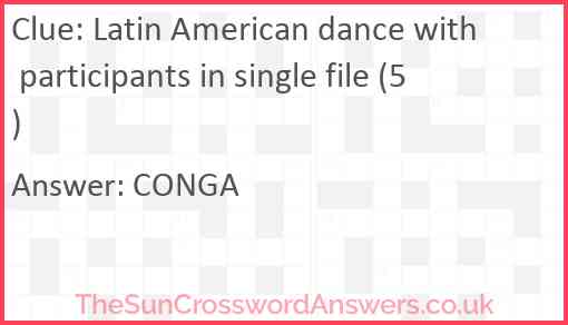 Latin American dance with participants in single file (5) Answer