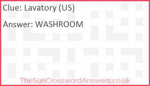 Lavatory (US) Answer