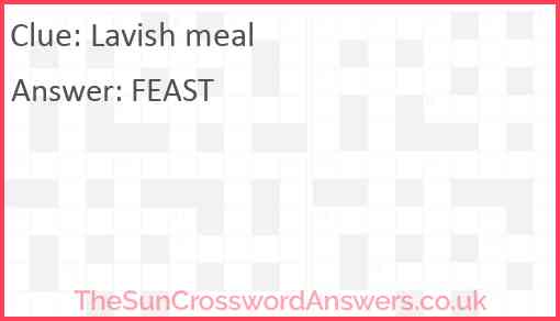 Lavish meal Answer