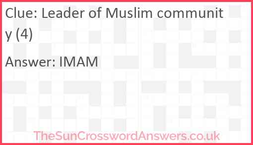 Leader of Muslim community (4) Answer