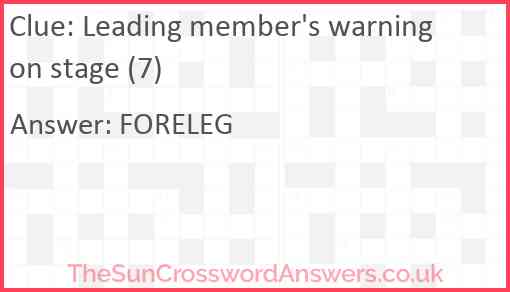 Leading member's warning on stage (7) Answer