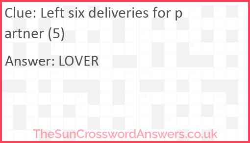 Left six deliveries for partner (5) Answer