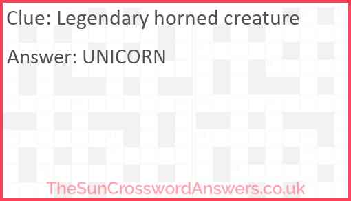 Legendary horned creature Answer