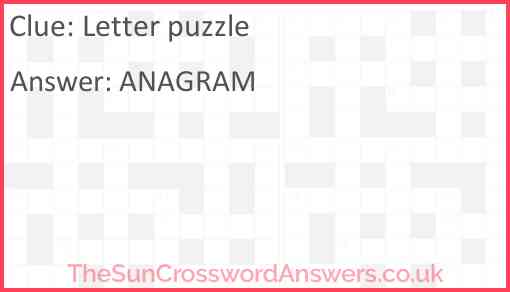 Letter puzzle Answer