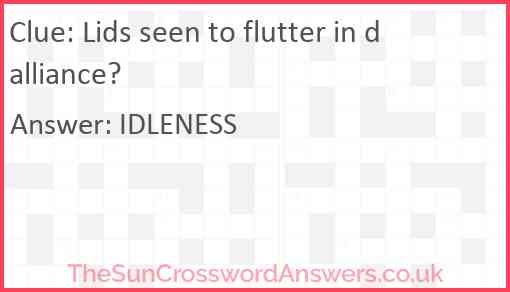 Lids seen to flutter in dalliance? Answer