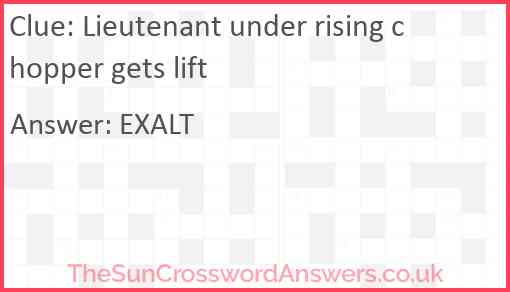 Lieutenant under rising chopper gets lift Answer