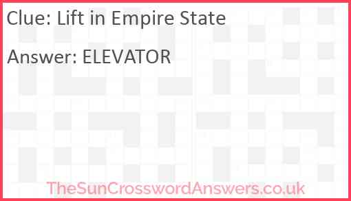 Lift in Empire State Answer