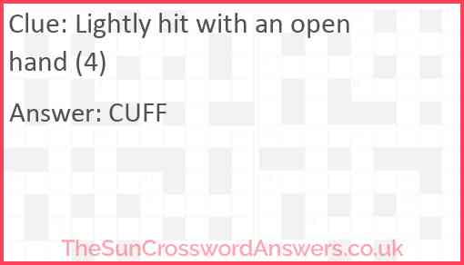Lightly hit with an open hand (4) Answer