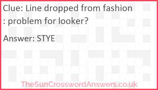 Line dropped from fashion: problem for looker? Answer