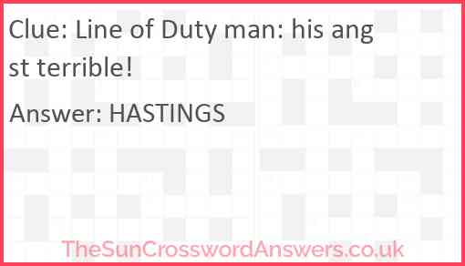 Line of Duty man: his angst terrible! Answer