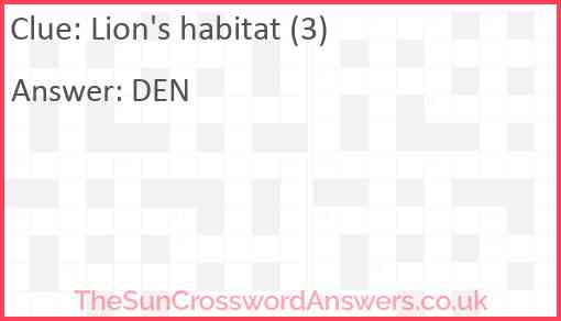 Lion's habitat (3) Answer