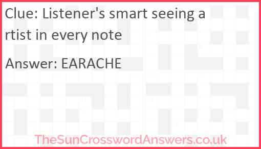 Listener's smart seeing artist in every note Answer