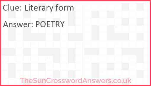 Literary form Answer