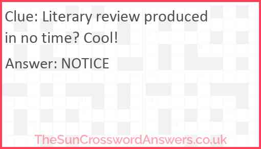 Literary review produced in no time? Cool! Answer