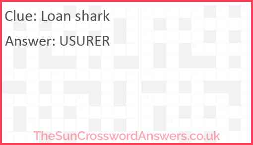 Loan shark Answer