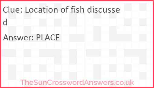 Location of fish discussed Answer