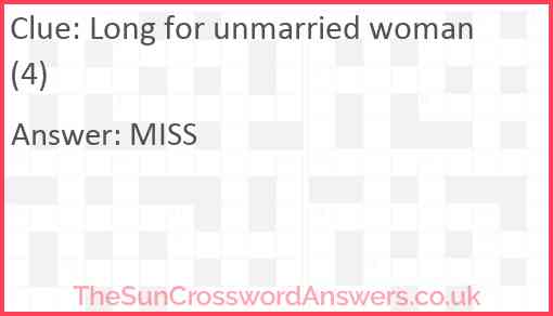 Long for unmarried woman (4) Answer