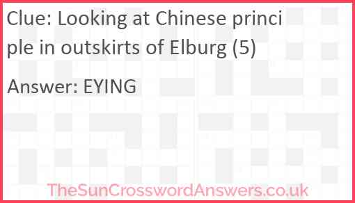 Looking at Chinese principle in outskirts of Elburg (5) Answer