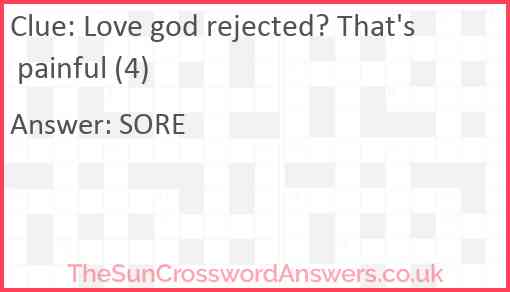 Love god rejected? That's painful (4) Answer