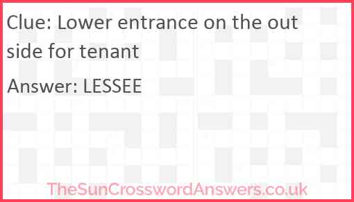 Lower entrance on the outside for tenant Answer