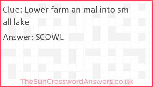 Lower farm animal into small lake Answer