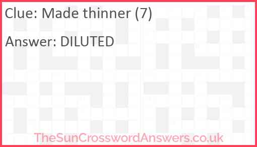 Made thinner (7) Answer