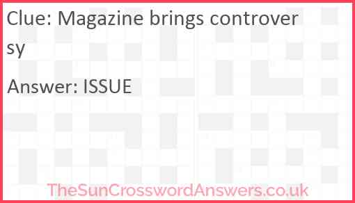 Magazine brings controversy Answer
