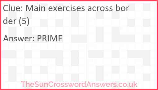 Main exercises across border (5) Answer