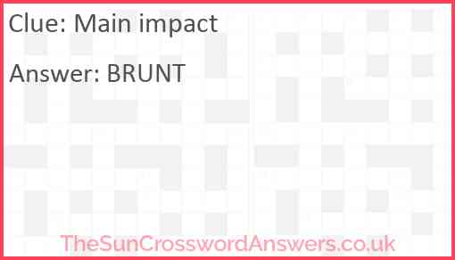 Main impact Answer