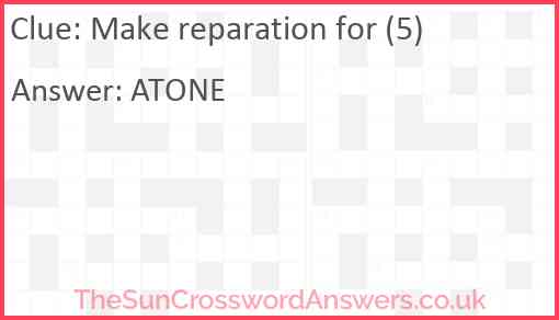 Make reparation for (5) Answer