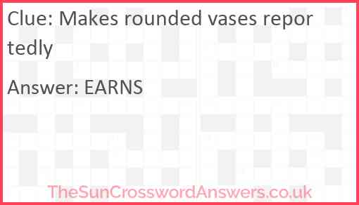 Makes rounded vases reportedly Answer