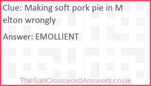 Making soft pork pie in Melton wrongly Answer