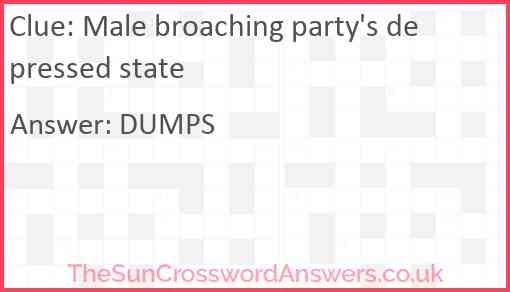 Male broaching party's depressed state Answer