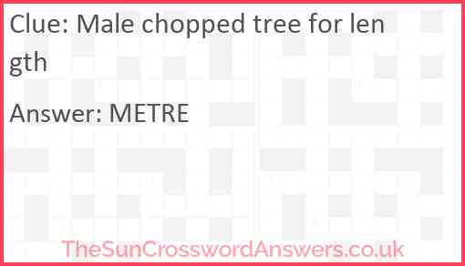 Male chopped tree for length Answer