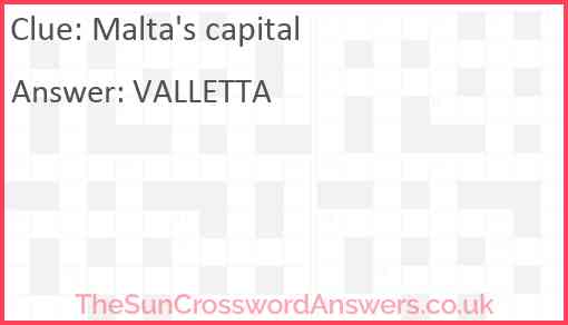 Malta's capital Answer