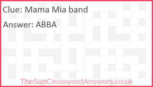 Mama Mia band Answer