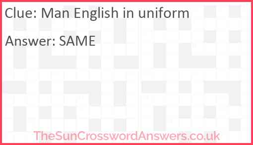 Man English in uniform Answer