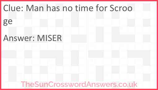Man has no time for Scrooge Answer