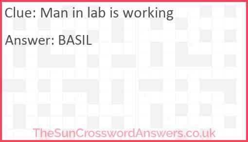 Man in lab is working Answer