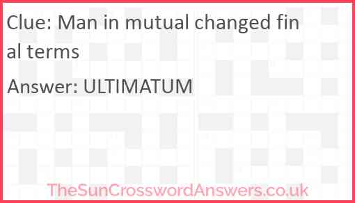 Man in mutual changed final terms Answer